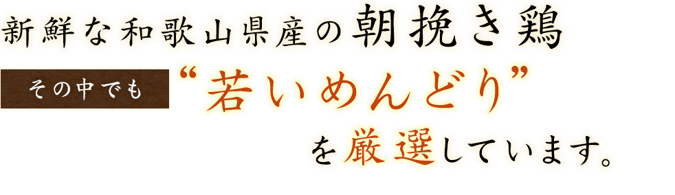 新鮮な和歌山県産の朝挽き鶏